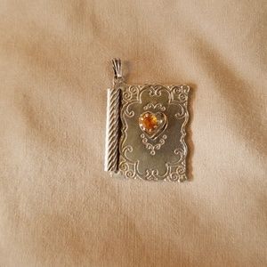 Birthstone Open Book Pendant